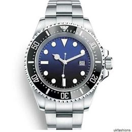 Brand-Watch Rolaxs 2023 Yz herenhorloge D Blue Sea-dweller keramische bezel 44 mm roestvrij staal Blso automatisch zwart duiker herenhorloges horloges HBXP