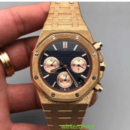 Montres de marque Audemar Pigue Airbnb Royal Oak Offshore Frost Gold 26239OR Matériau en or rose 18 carats Montre d'affaires décontractée Montre de luxe HB PPS1