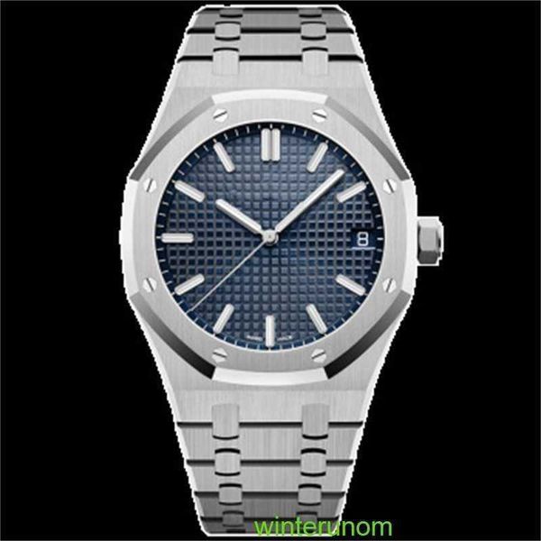 Montres de marque Audemar Pigue Airbnb Royal Oak Precision Steel Montre mécanique automatique pour homme Montre à bracelet en acier 15500ST OO.1220ST.01 / Surface bleue HB HPM5