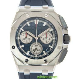 Merkhorloges Audemar Pigue Epic Royal Oak Offshore Series Automatisch mechanisch herenhorloge met timingfunctie Titanium 26420TI OO A027CA.0 Blauw HB E853