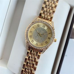 Relojes de marca para mujer y niña, hermoso reloj de pulsera de cuarzo con banda de acero y Metal estilo diamante de cristal X198