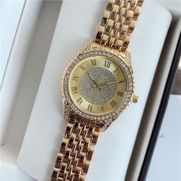 Relojes de marca Mujer Chica Hermoso Cristal Diamante Estilo Metal Banda de Acero Reloj de pulsera de Cuarzo X198288C