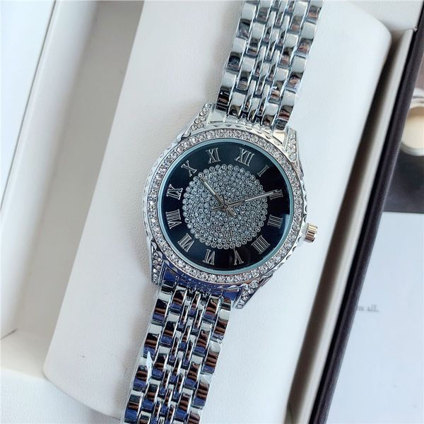 Marque montres femmes fille belle cristal diamant Style métal acier bande Quartz montre-bracelet horloge X198