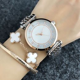 Marque montres femmes fille dames cristal Style métal acier bande Quartz montre-bracelet AR12