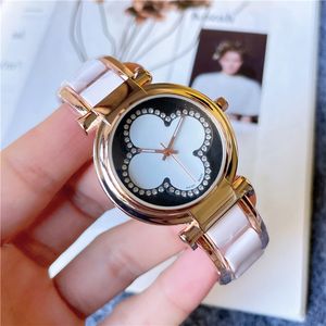 Marque montres femmes dames fille cristal fleur Style métal acier bande Quartz luxe montre-bracelet L73