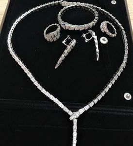Brand Wedding Thin Slim Bracelet Bangle Clip Boucles de bijoux Bijoux Set Wide Ring Collier Party pour femmes6284269