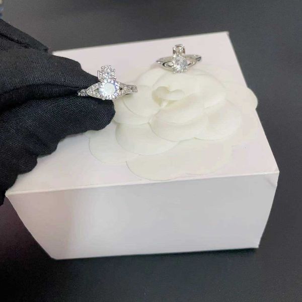 Brand Westwoods plein de diamants planète saturn anneaux féminins luxe luxe personnalisé pourpre diamant petit valentin jour de cadeaux