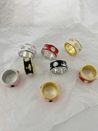 Merk Westwoods King Saturn Ring Gold en Silver Red White Black NT ingelegde opaalnagel
