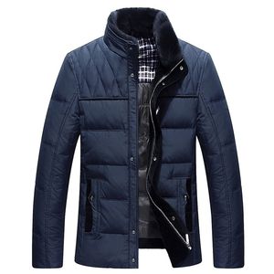 Marca White Duck Down Jacket Hombres Chaquetas de invierno para hombre Grueso Cálido Cuello de piel Down Coat Moda Parkas Hoods M-3XL 201127