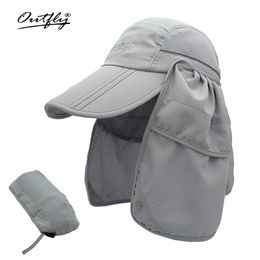 Brand Wide Brim Summer Sun Breadable UV -bescherming Visors Emmer Hat Zonnebrandcrème Visser Viskap Detachable Foldable Cap Y200714