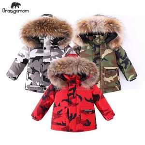 Marca abrigo de invierno chaqueta para niños para ropa de bebé niño camuflaje niños impermeable niño espesar ropa de nieve 211222