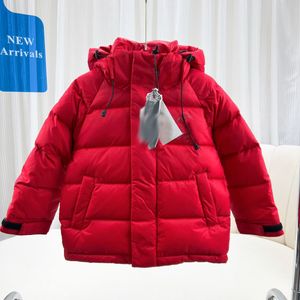 Brand Winter Down Coat Boys Girls Jackets Baby Button Zipper Letter Parkas Fashion Kids Designer Coats Wollen Warm Snowsuit Haped Hooded Outerwear Long Coat Jacket