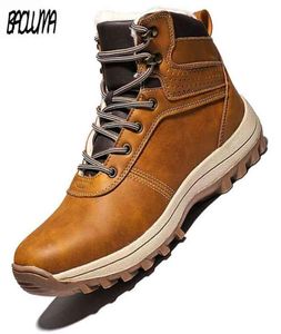 Brand Winter Men039S Boots Snow Plush Warm lederen waterdichte enkel handgemaakte herenschoenen 2109026854885