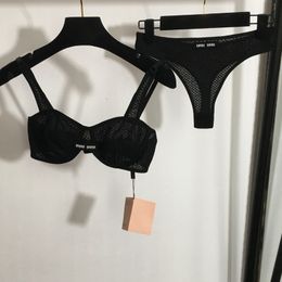Merk vrouwen bh -briefs set sexy push -up ondergoed luxe ontwerper vrouw lingerie set brief wit zwarte holle zomer ondergoed