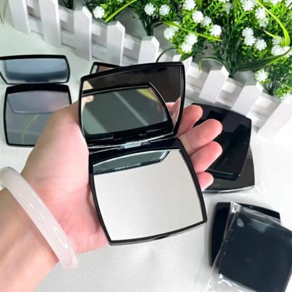 Marque Femmes Visage Miroirs Compacts Noir Portable Miroir De Maquillage Grossissant Lisse Double Face Pliant Petit Carré Voyage Maquillage Outils457