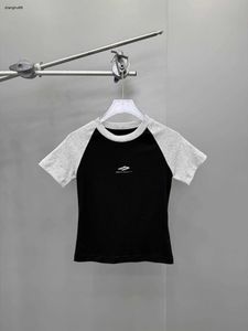 Camiseta lujosa de marca para mujer, camiseta a la moda con logo de letra, manga corta, cuello redondo, prenda superior de ocio de alta calidad para mujer, 19 de enero