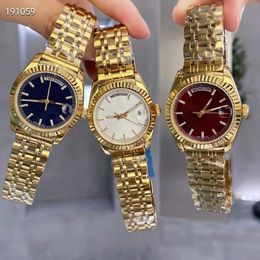 Merk Women Luxury horloges 33mm datum series maandag tot zondag kwarts polshorloge beweging vrouwelijk horloge met doos 191059