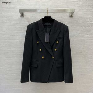 Abrigo de marca para mujer, moda lujosa, doble botonadura, ajustado, traje de manga larga, chaqueta, prenda superior, enero 08