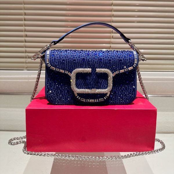 Marque de chaîne de marque pour femmes sac de luxe sac à bandoulière en cuir imitation Crystal sac à main