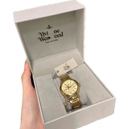 Relojes de marca para mujer Reloj de pulsera con llave de oro Saturno de gama alta Reloj de cuarzo a la moda