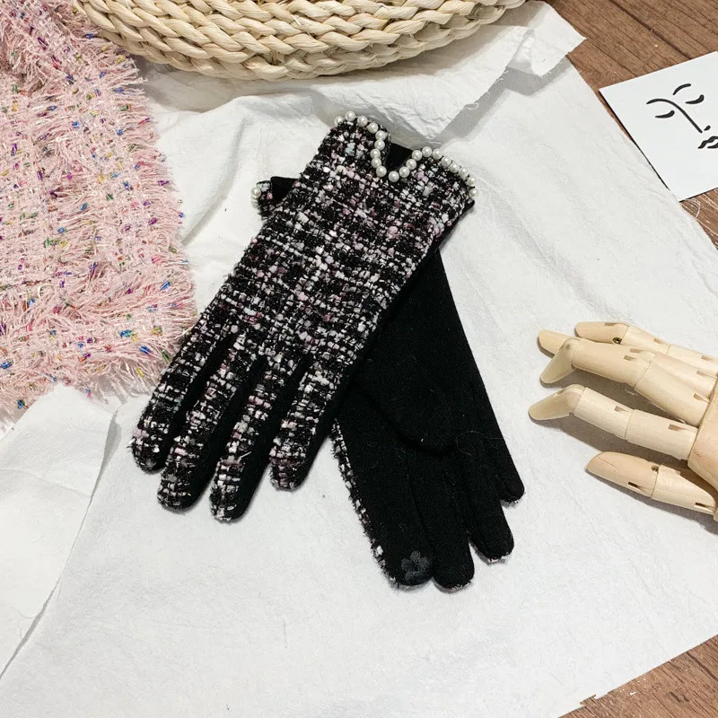 Brand Women's Winter Plus Velvet engrossar as luvas de tela de toque quente