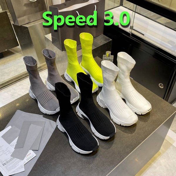 Botas de calcetín de marca Boots de tejido Master Master Shoes Casual Trainer Velocidad 3.0 Nuevo patrón con Sox Elegant Top de Top European Foot Foot