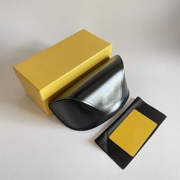 Lunettes de soleil de marque pour femmes, boîte jaune, étuis noirs, boîtes à lunettes, étui de protection, accessoires 283S