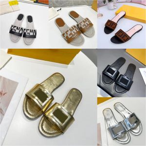 Designer nouvelle mode pantoufles dames sandales lettre glisser épissage été boîte originale sac à poussière marque pantoufles