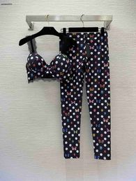 marque femmes survêtement vêtements de marque femmes été Yoga ensemble mode Polka dot imprimé animal fille jarretelles hauts loisirs dames leggings décembre 09