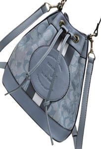 Brand Women039s Messager Sacs Handbag Nouveau sac de seau à cordon Makaron Jacquard Mini OneShoulder Tote Bag6036530