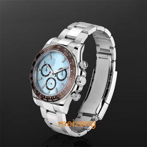 Merkwereld 2024 horloge Beste fabrieksversie Horloge 40 MM Blue Diamond Baguette Index Wijzerplaat Platina 126506 Cal.7750 automatisch horloge 2 jaar garantie