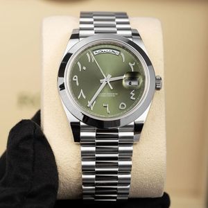 Marque monde 2024 montre Meilleure version Day-Date 40 Montre 40MM Vert Langue Arabe Cadran Platine 228206 montre automatique Garantie 2 ans MONTRES POUR HOMMES