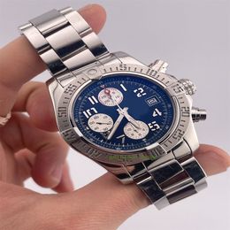 Merkwereld luxe horloge Beste versie Horloge Avenger II A13381 Chronograaf Datum Zwarte wijzerplaat Automatisch Horloge automatisch ETA Cal.7750 horloge 2 jaar garantie HERENHORLOGES