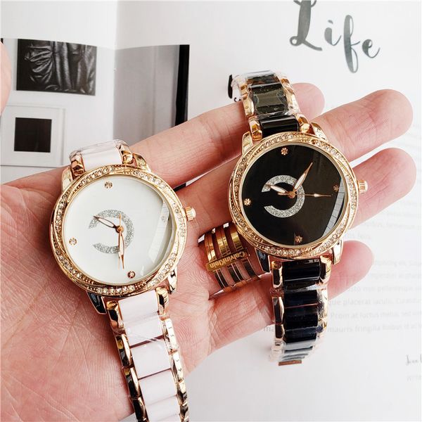 Marque montres-bracelets mode femmes dames fille cristal Bracelet Style luxe métal acier bande Quartz horloge CHA 21