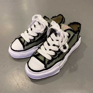 Zapatos de marca Mmy Co Dissoing Zapatos casuales de diseñador Maison Mihara Yasuhiro Amantes de suela gruesa verde Zapatos deportivos casuales para papá