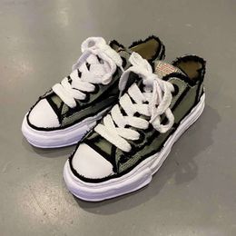 Chaussures de dissolution MMY de marque Co Designer Casual Shoes Maison Mihara Yasuhiro Green Amants Soumed épais