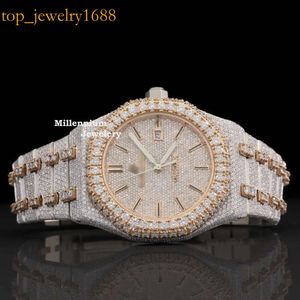 Branded Moisanite Hip Hop Iced Out pour Men Stainls Steel Diamond Wrist montre à prix d'usine