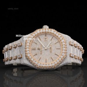 Watch Moisanite de marque Hip Hop Iced Out Watch for Men Watch en diamant en acier inoxydable