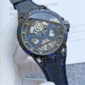 Marque Roger D 46mm Montre Homme Quartz Batterie Silica Gel Strap 8 couleurs Mode Montres RD09122707