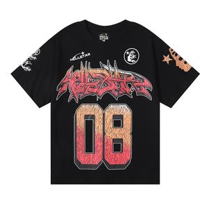 Tshirt de marque Hellstar T-shirt Designer T-shirts T-shirt graphique TEE MATCH Vêtements Hipster Washed Fabric Street Graffiti Letter Foil Vintage Coloeful Loose Hellstar