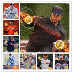 Branden Comia Illinois Fighting Illini Maillot de baseball Cam McDonald Danny Doligale Jacob Campbell Brody Harding Illinois Maillots cousus