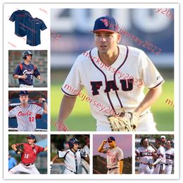 Brando Leroux Florida Atlantic Owls Jersey 26 Emilio González 9 Spencer Rich 30 Andrew McKenna 13 Steven Andrews Camisetas de béisbol FAU cosidas personalizadas