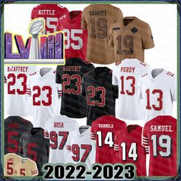 Brandon Aiyuk George Kittle Camisetas de fútbol Hombre San Franciscos 49eres 23 Christian McCaffrey Deebo Samuel Brock Purdy Niners Nick Bosa Sam Darnold Fred Warner