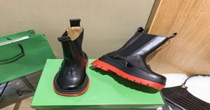 Marques bottines femmes pneu à la cheville pneu chelsea en cuir et semelles en caoutchouc de plate-forme glissant les chaussures 35441208284