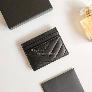 Marques Credit Card Holder Wallet Designers 4 cartes Slot Caviar Leather Purse Passport Couverture avec Box200V