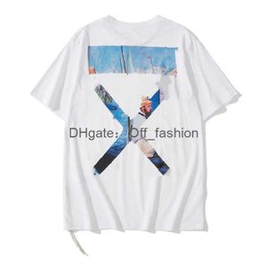 Merken offs 23SS t-shirt losse tees zomer mode heren dames tops ontwerpers casual shirts luxurys kleding street shorts mouw kleren polos t-shirts 16 upmh wit