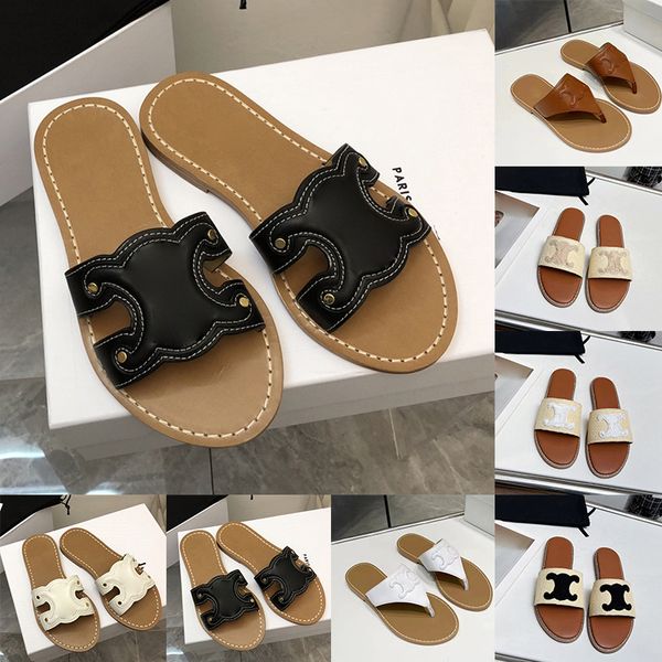 Brands Sandales pour les tongs de la mode pour femmes Mules en cuir paris, 2024 Diapositives de luxe, Claquette Luxe Femme, Slippers Slippers Slipers, chaussures de plage d'été
