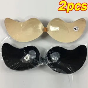 Bras 2/1 unids Mango invisible Ropa interior sin tirantes Pegatinas de pecho Mujeres Silicona Push Up Bra Reutilizable Adhesivo Bralette Pezón Cubierta