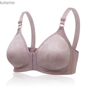 Bras 2023New Type de bouton avant soutien-gorge Sexy Anti-affaissement rassemblé sans anneau en acier dames mère grande taille Section mince sous-vêtements soutien-gorge YQ240203