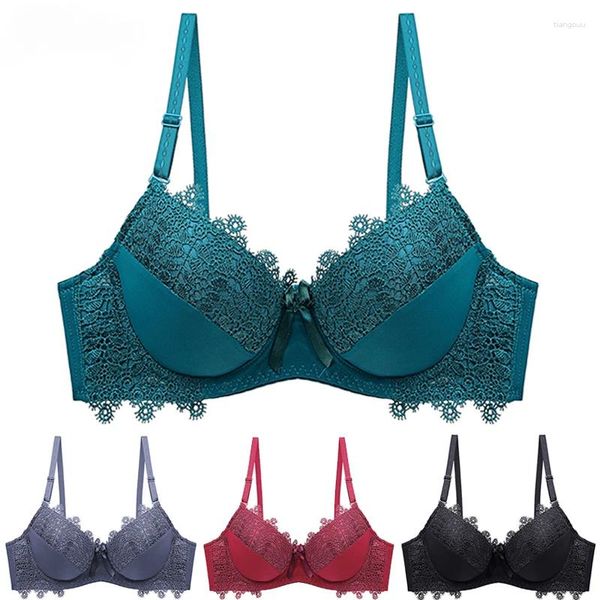 Bras 2024 Lace Push Up Mujeres Bra Set Sólido BC Copa Lencería Ropa interior para Negro Rojo Beige Damas Sexy Linergrie